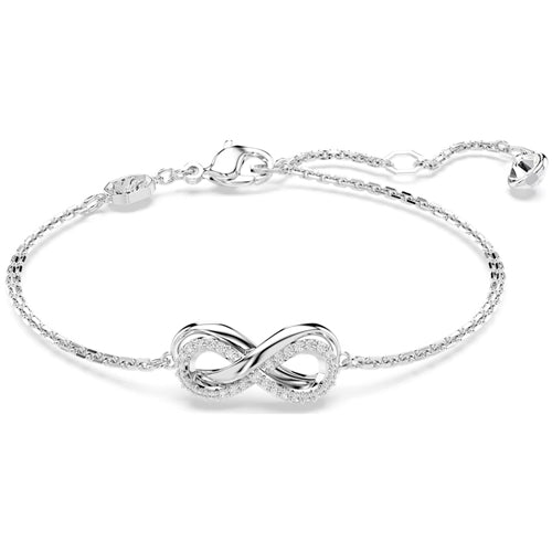 Hyperbola bracelet Infinity, White, Rhodium plated