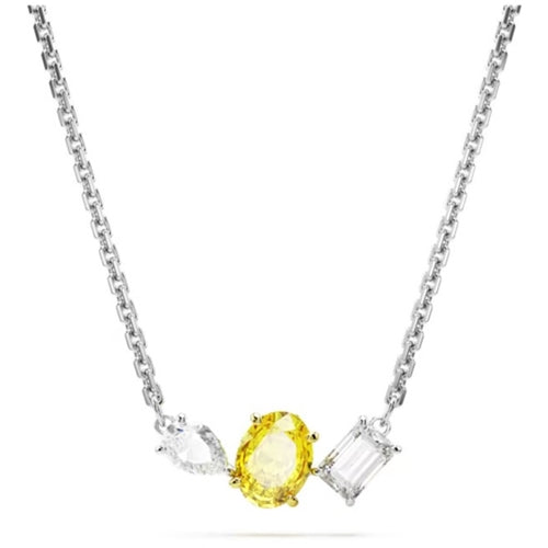 Swarovski Mesmera pendant Mixed cuts, Yellow, Mixed metal finish