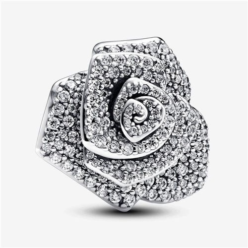 Sparkling Rose in Bloom Oversized Charm