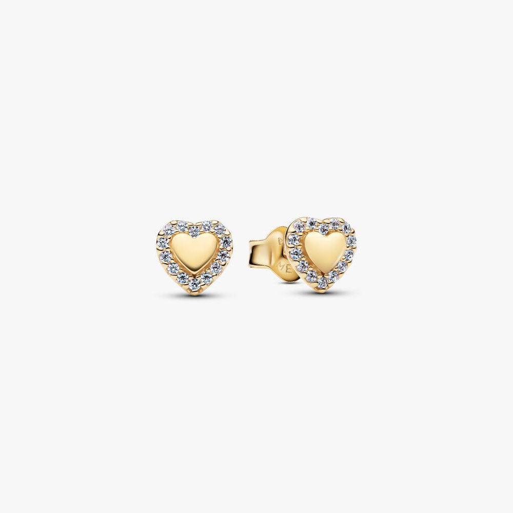 Heart Halo Stud Earrings