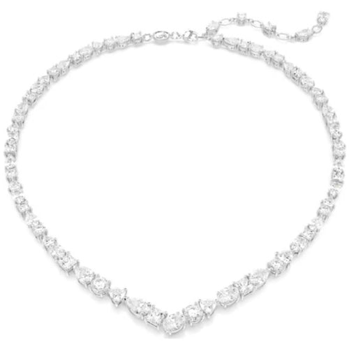 Swarovski Mesmera necklace Mixed cuts, White, Rhodium plated