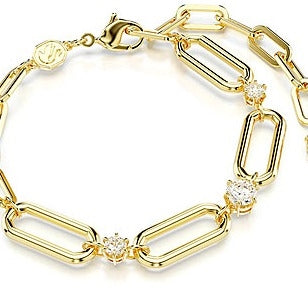 Swarovski Dextera bracelet, White, Gold-tone plated