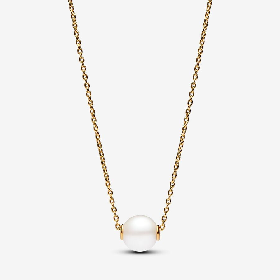 Treated Freshwater Cultured Pearl Gold Collier Necklace