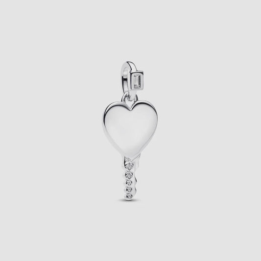 Engravable Heart Key Pendant