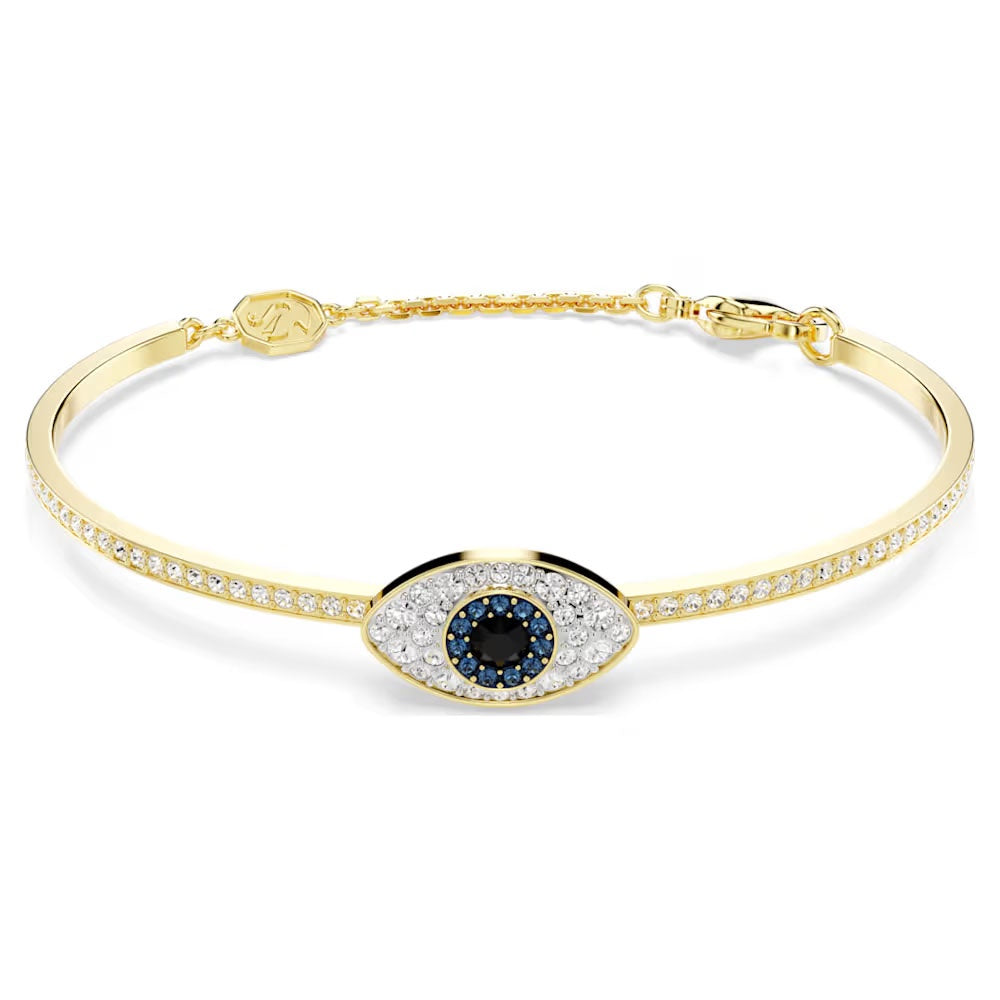 Symbolica bangle, Evil eye, Blue, Gold-tone plated