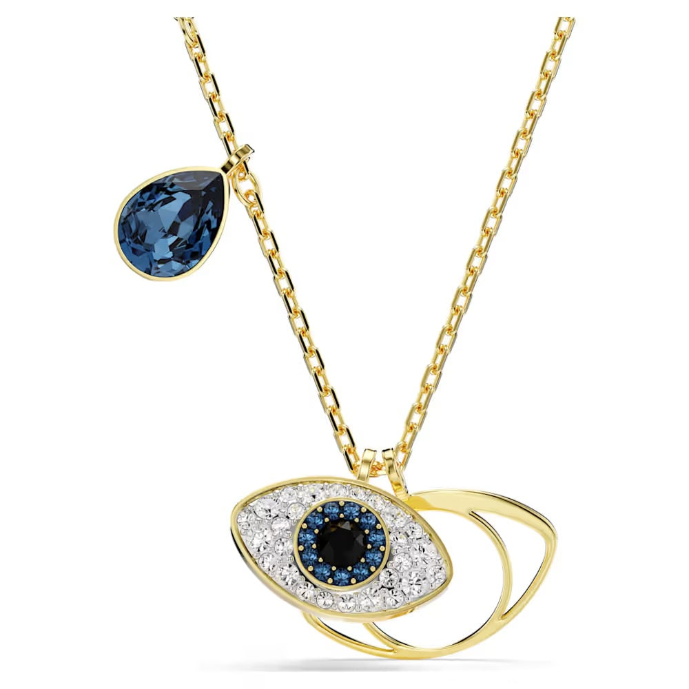 Symbolica pendant, Evil eye, Blue, Gold-tone plated