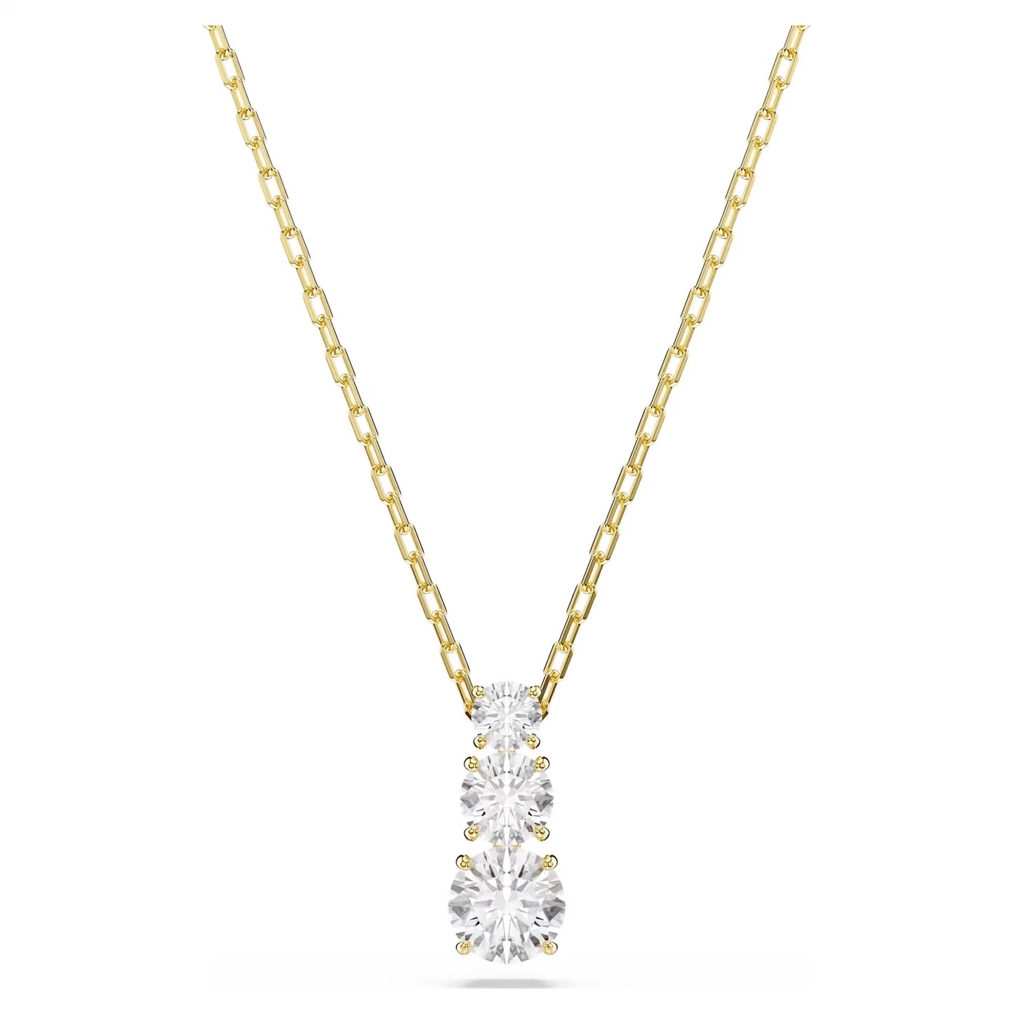 Stilla Attract pendant Round cut, White, 18k gold finish
