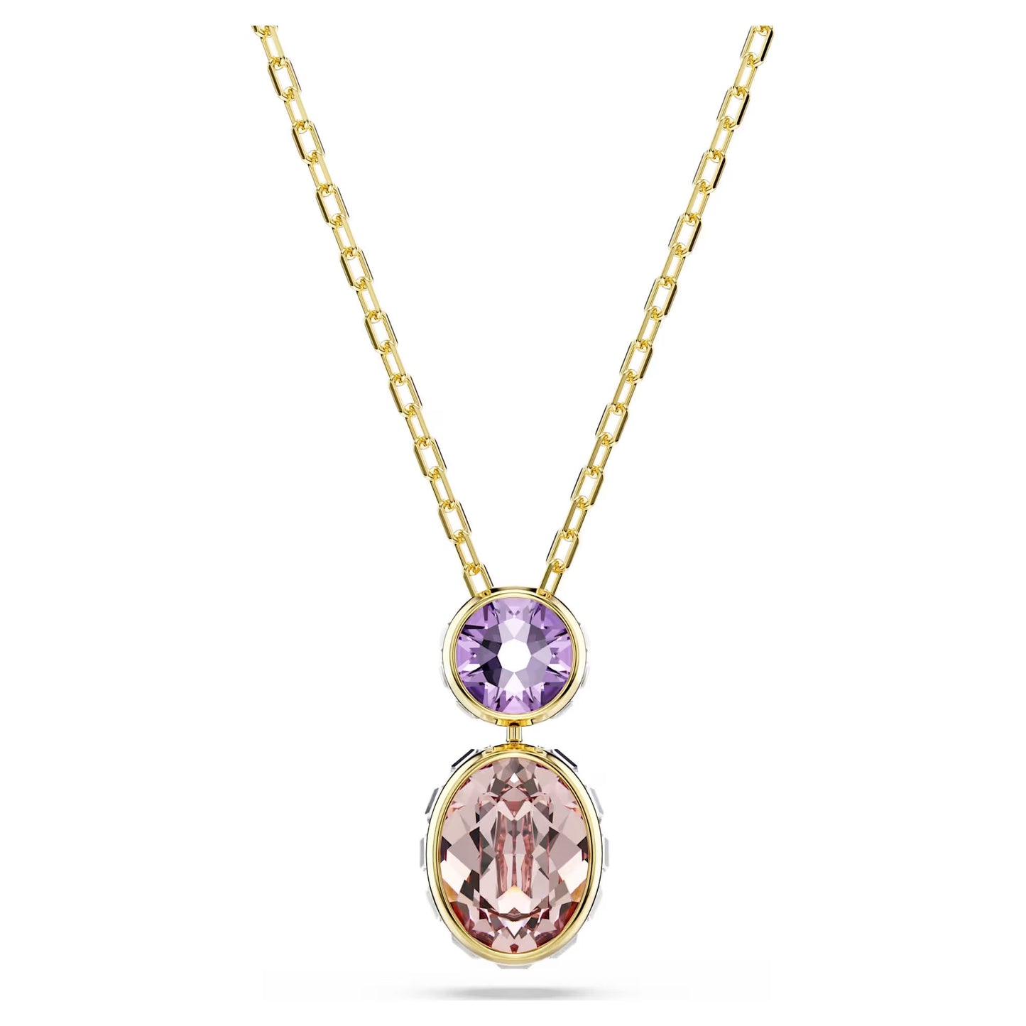 Chroma pendant, Mixed cuts, Multicoloured, 18k gold finish