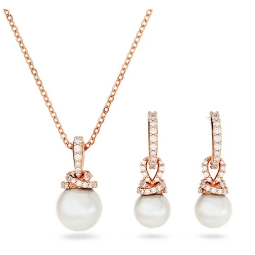 Swarovski Originally set White, Rose gold-tone plated