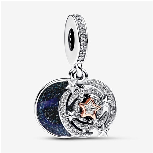 Pandora Two-tone Shooting Star Double Dangle Charm
