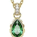 Swarovski Stilla pendant Pear cut Green Gold-tone plated