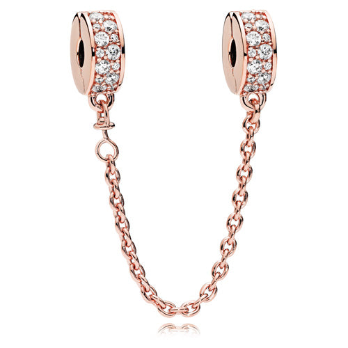 Clear Pave Safety Chain Clip Charm