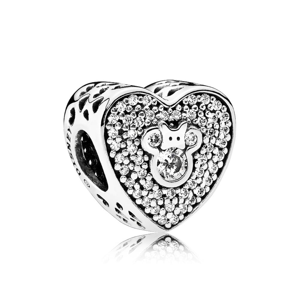 Disney Mickey & Minnie Sparkling Heart Charm