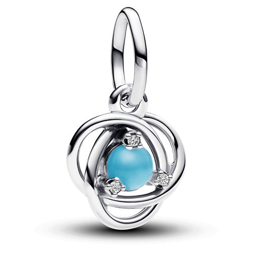 December Turquoise Blue Eternity Circle Dangle Charm
