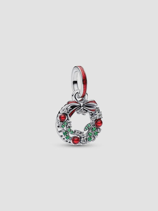 Holiday Wreath Double Dangle Charm