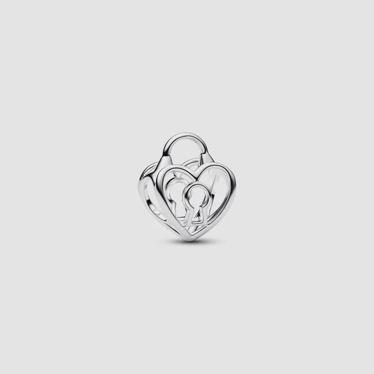 Openwork Heart Padlock Charm