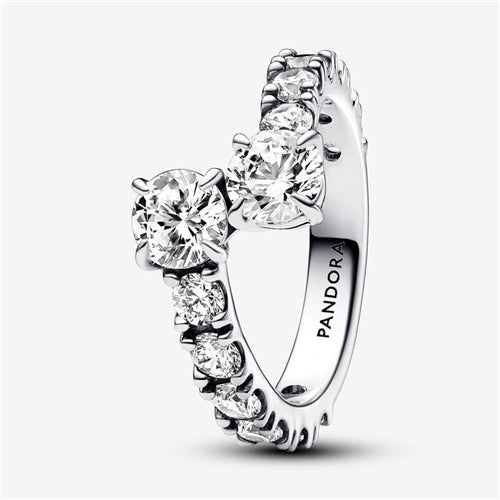 Sparkling Overlapping Band Ring