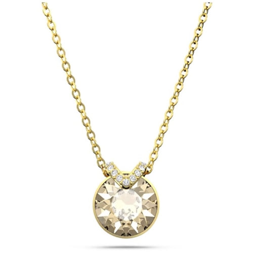Swarovski Bella V pendant, Round cut, Gold tone, Gold-tone plated