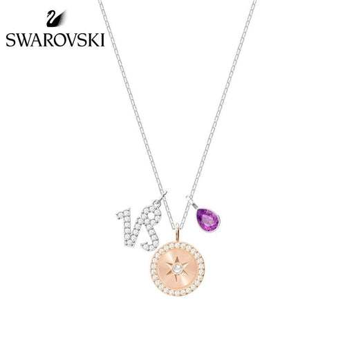 Swarovski Zodiac Pendant, Capricorn, Purple, Rhodium plating