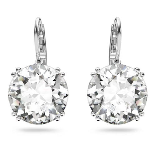 Swarovski Millenia drop earrings Round cut, White, Rhodium plated