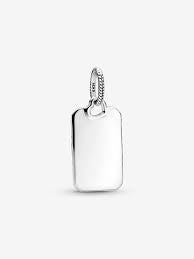 Silver Engravable Rectangle Tag Pendant