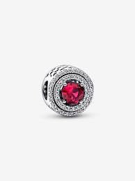 Red Sparkling Levelled Round Charm