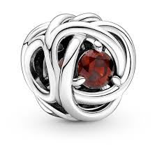 Red Eternity Circle Charm