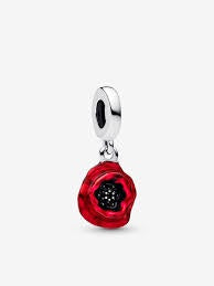 Red Flower Dangle Charm