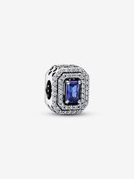 Blue Sparkling Levelled Rectangular Charm