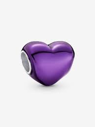 Metallic Purple Heart Charm