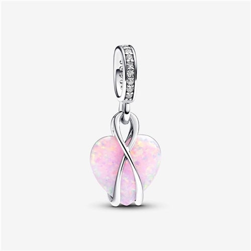 Mum Opalescent Heart Dangle Charm