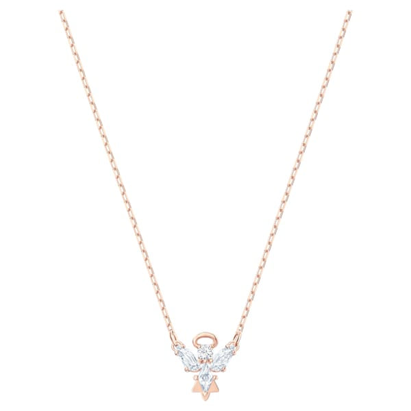 Swarovski Magic Angel Necklace, White, Rose gold tone plated