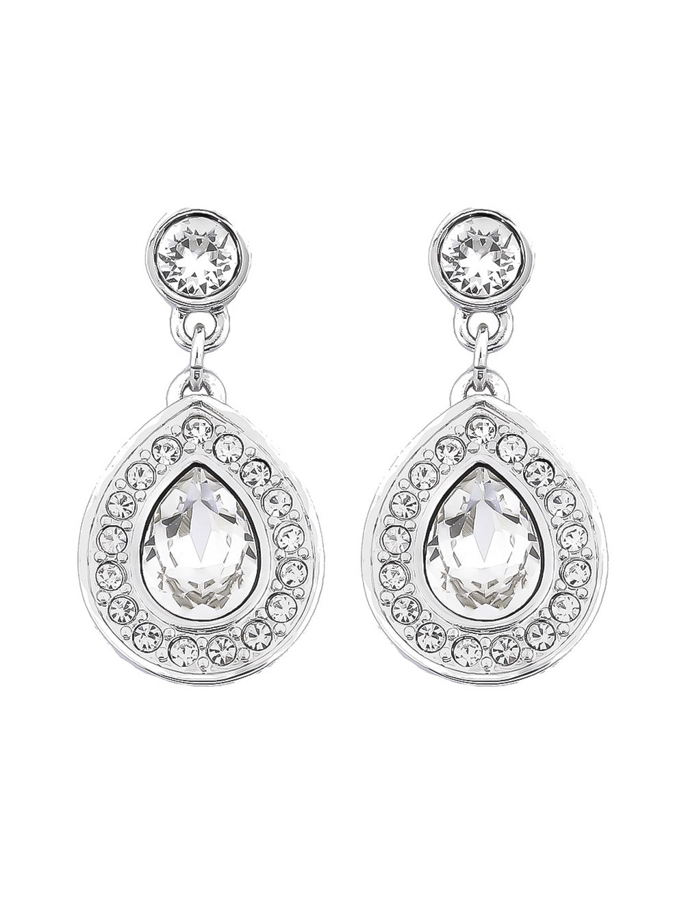 Swarovski Sensation Small Pierced Earrings, White, Rhodium plated