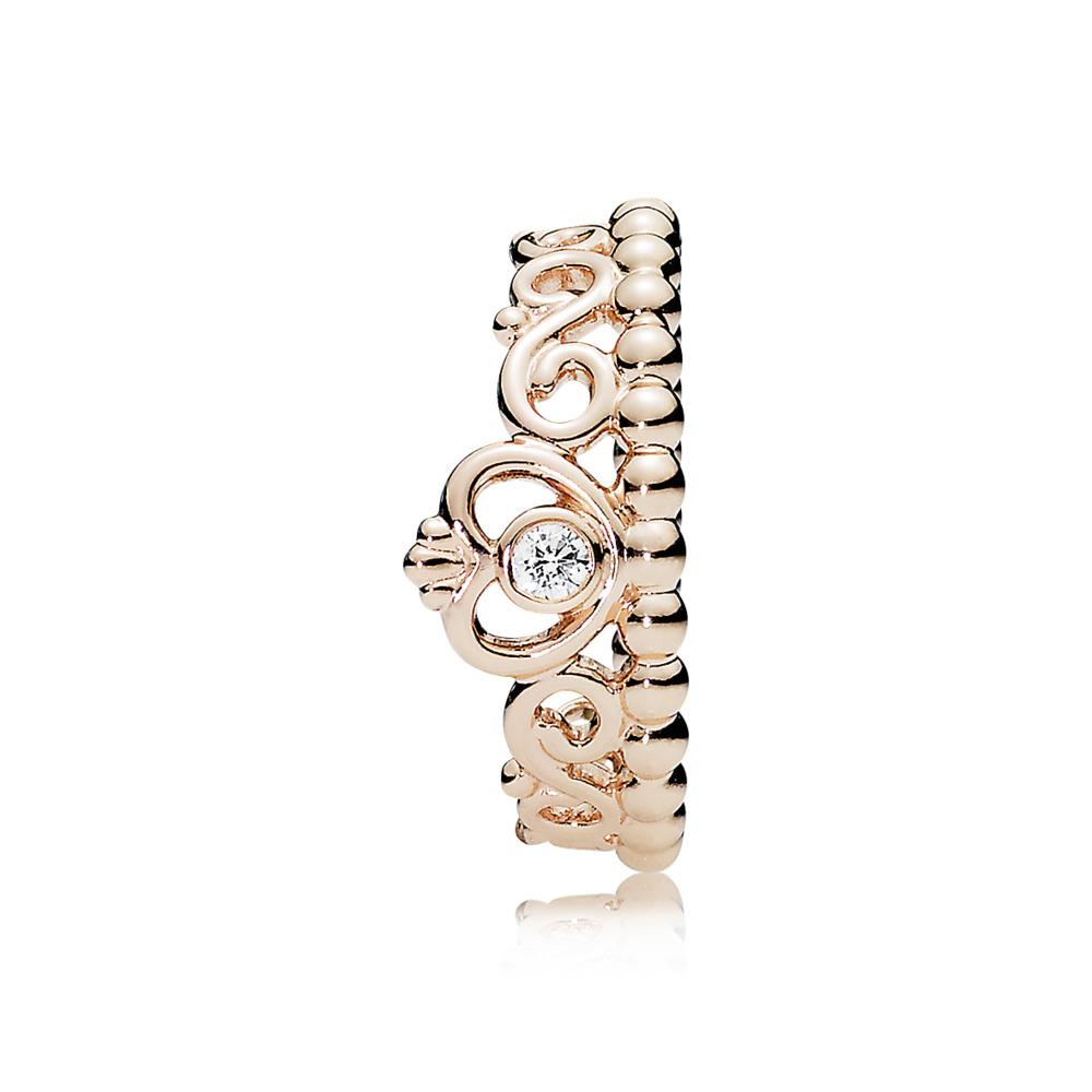 Pandora Rose tiara ring with clear cubic zirconia