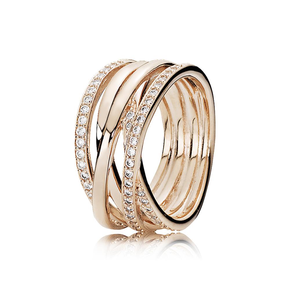 Pandora Rose Polished Lines Ring