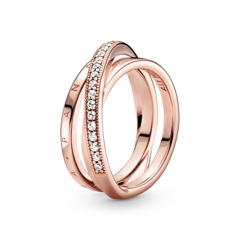 Crossover Pave Triple Band Ring