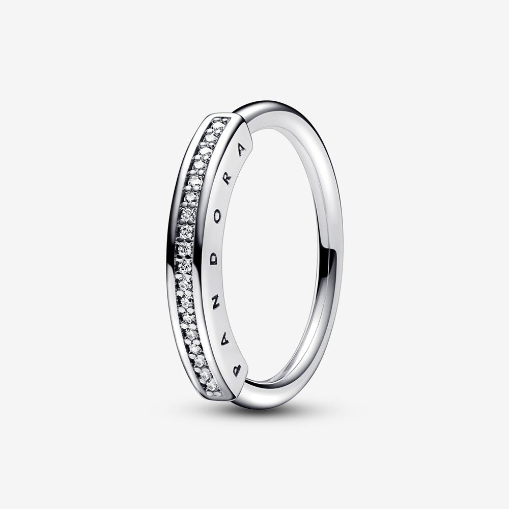 Pandora Silver Signature I-D Pave Ring