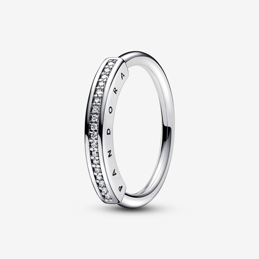 Pandora Silver Signature I-D Pave Ring