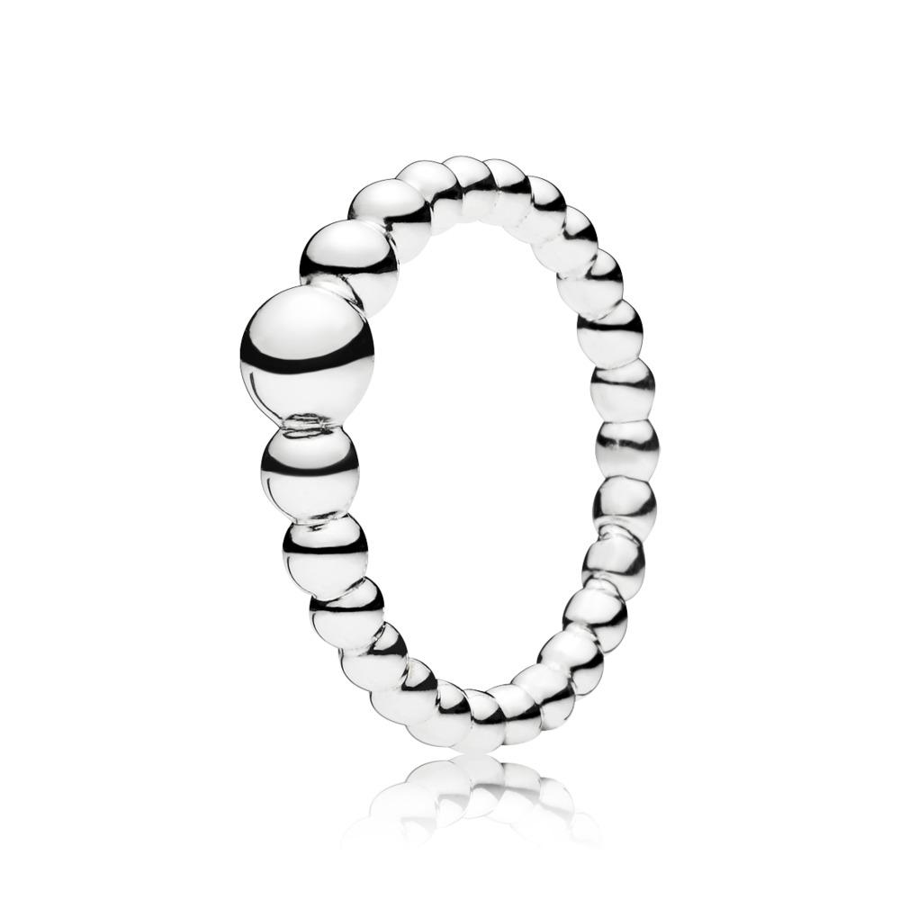 Beaded silver ring