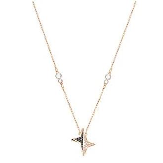 Swarovski Halve Pendant, Black, Rose Gold Tone Plated