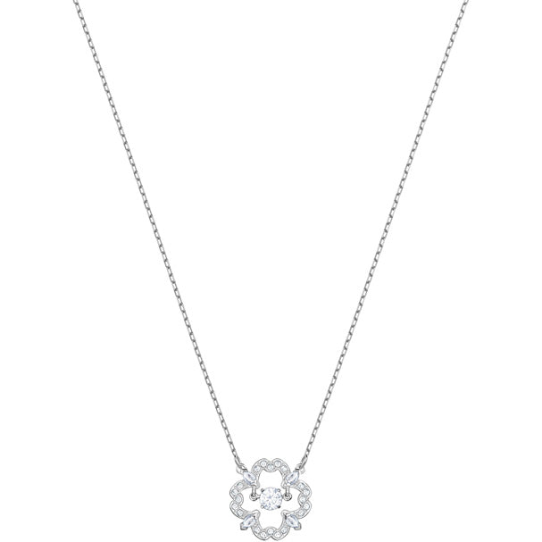 Swarovski Sparkling Dance Flower, White, Rhodium Plated