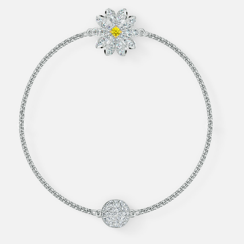 Swarovski Remix Collection Flower Strand, White, Rhodium plated