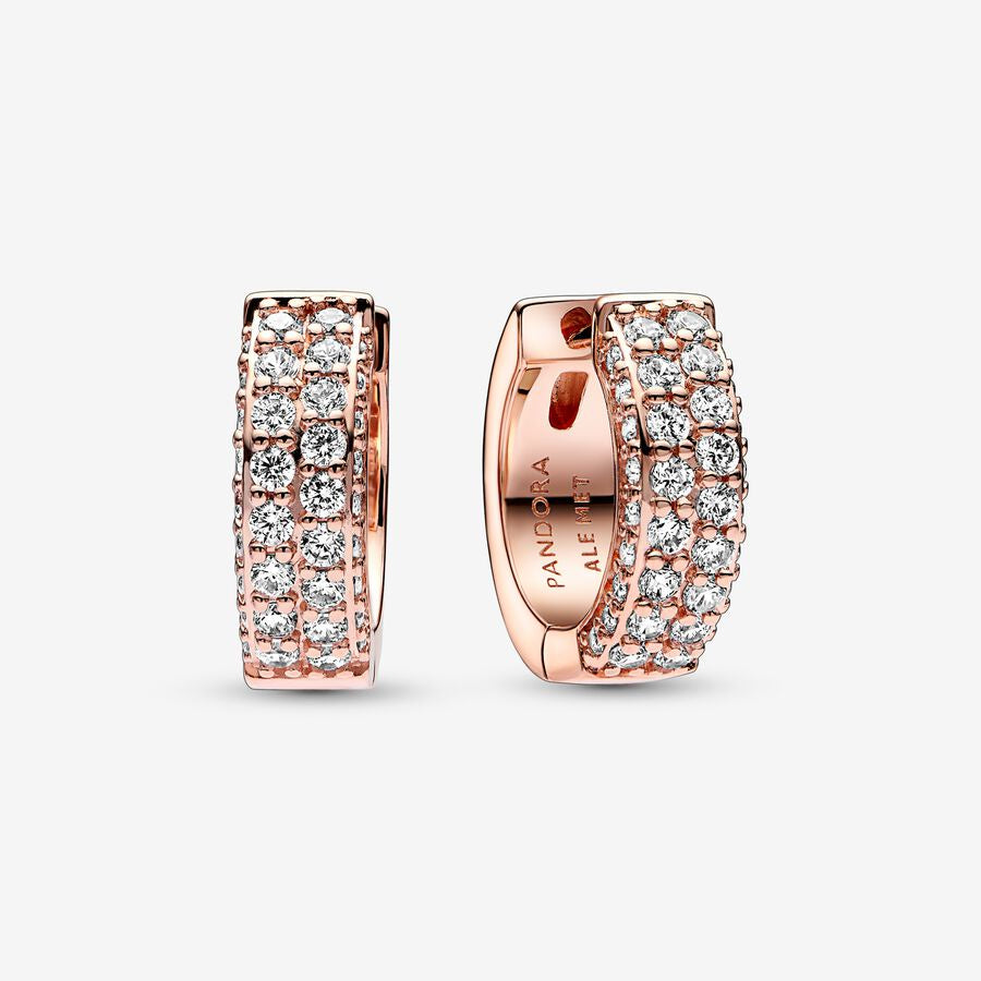 Pandora Timeless Pav?? Double-row Hoop Earrings