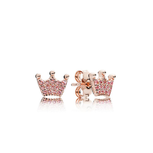 Pink Crown Stud Earring