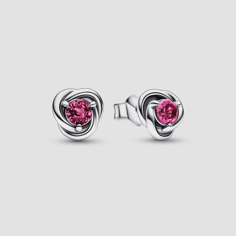 Pink Eternity Circle Stud Earrings