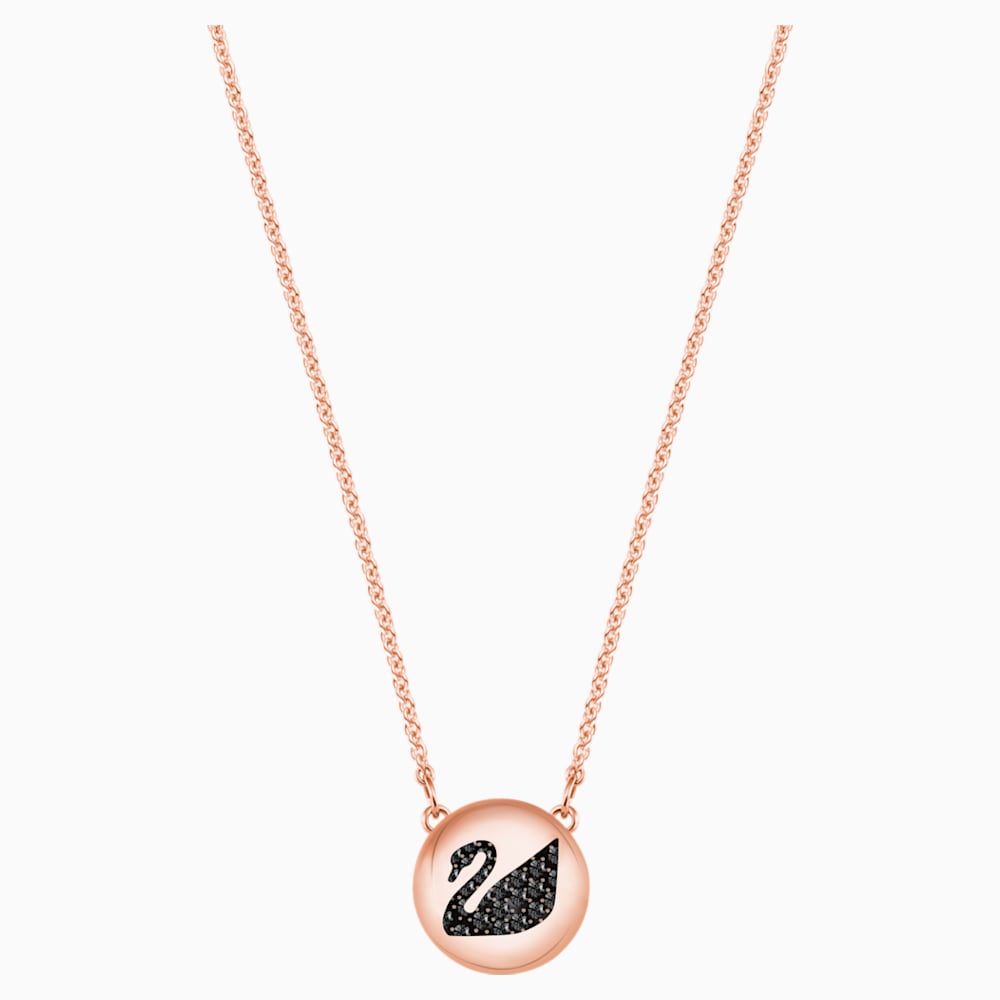 Swarovski Hall Swan Pendant, Gray, Rose Gold Tone Plated