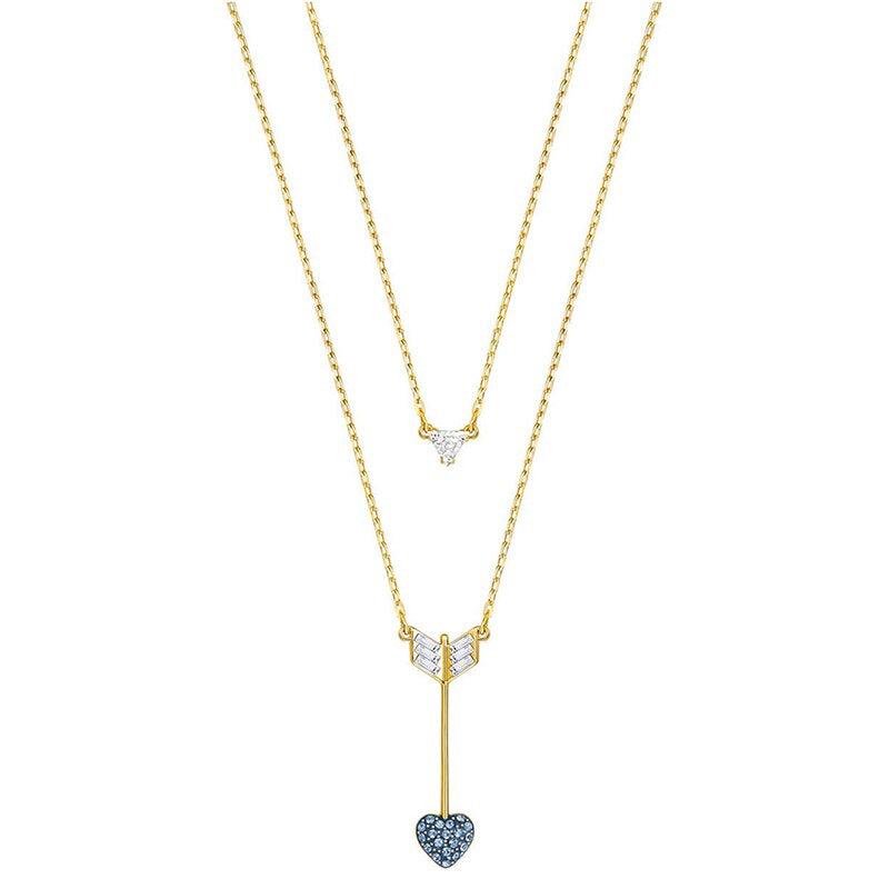 Swarovski Good Arrow, Blue, Gold plated