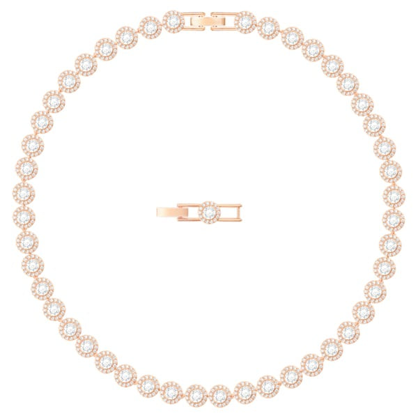Swarovski Angelic necklace, White, Rose gold-tone plated