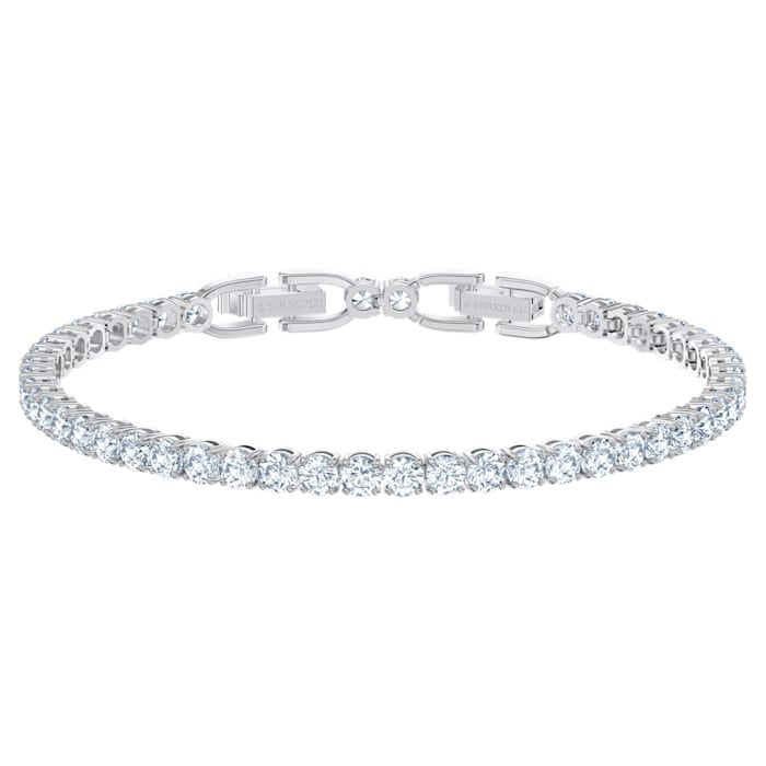 Swarovski Tennis Deluxe Bracelet, White, Rhodium Plated