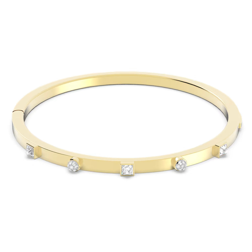 Swarovski Thrilling bangle, White, Gold-tone plated